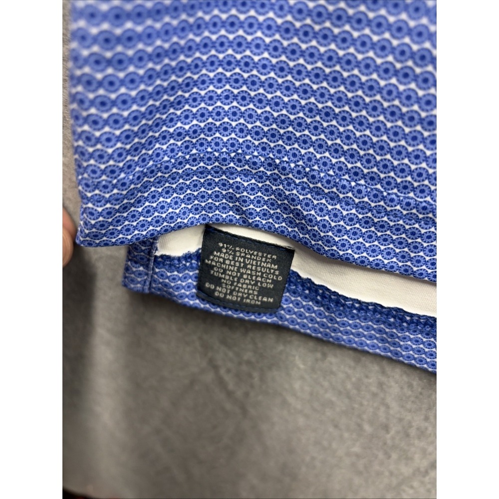 Turtleson Performance Polo Shirt Mens Large Blue Casual Golf Activewear All Over